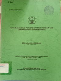 Bacaan Keagamaan Populer Masyarakat Pedesaan Aceh (Kajian Terhadap Kitab Perukunan)